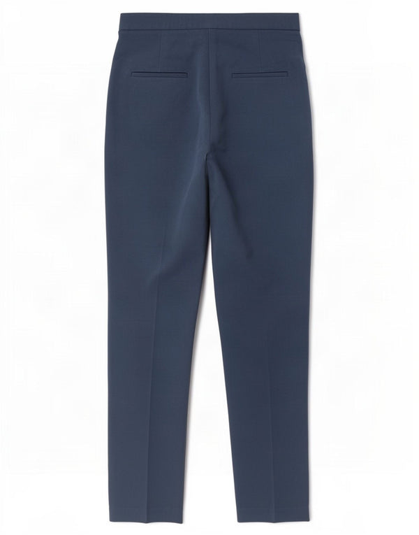 Calça feminina Topshop cintura alta com pregas Reino Unido 8 pequena W26 L28 azul
