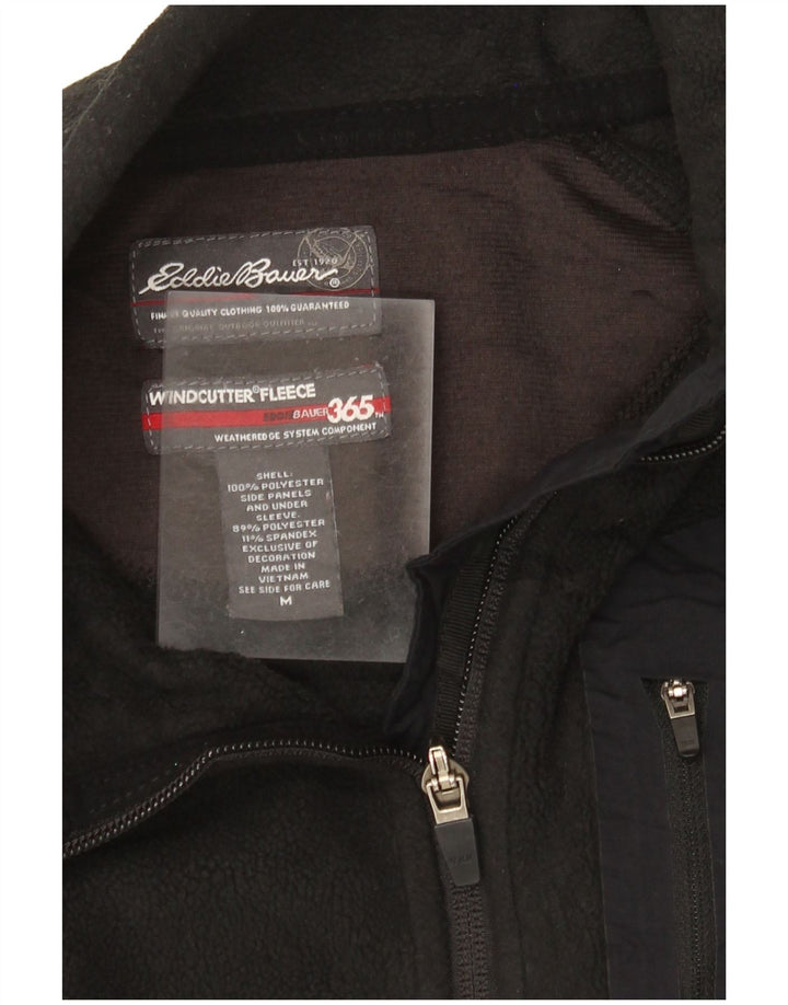 Jaqueta de lã feminina Eddie Bauer UK 14 poliéster preto médio