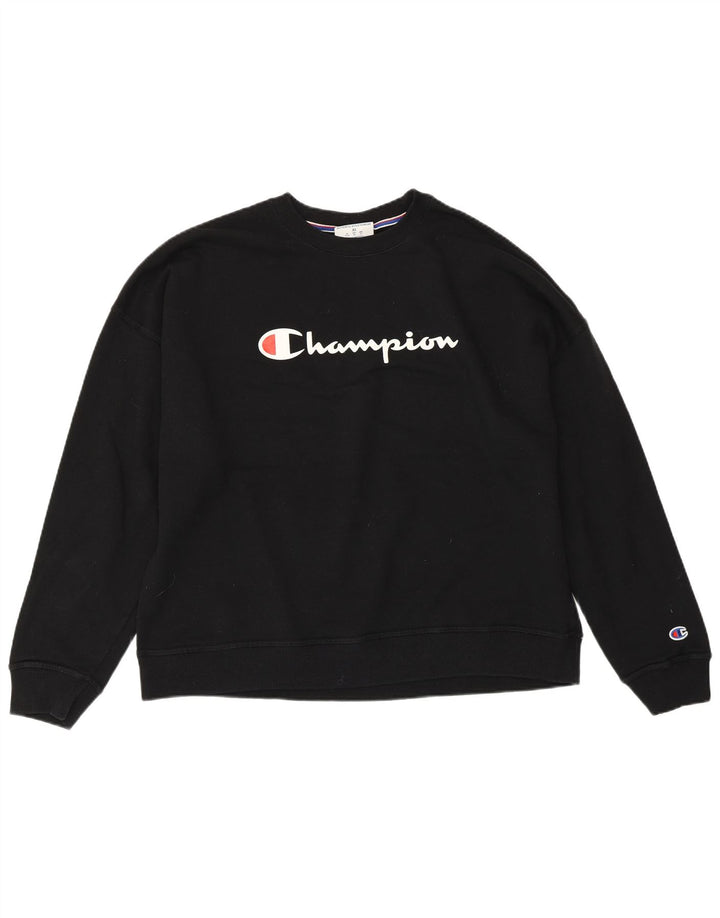 CHAMPION Suéter feminino gráfico oversized com capuz UK 18 XL preto