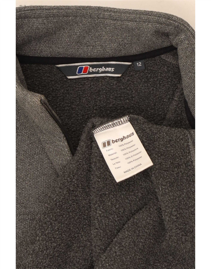 Berghaus Suéter feminino com zíper e gola em poliéster UK 12 cinza médio