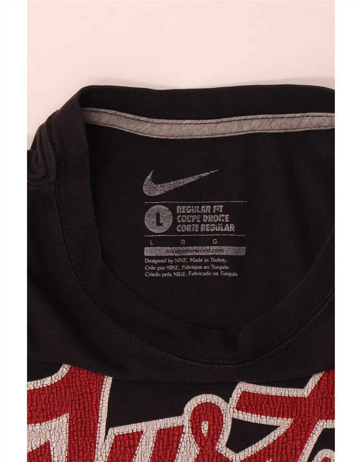 Camiseta Nike masculina regular fit gráfica top grande de algodão preto