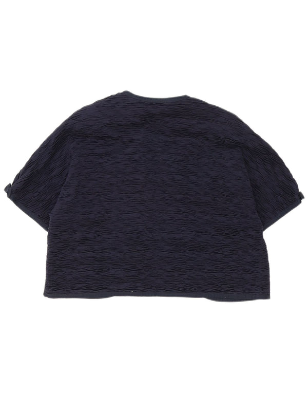 Bolero feminino Liola manga curta aberto IT 52 2XL algodão azul marinho
