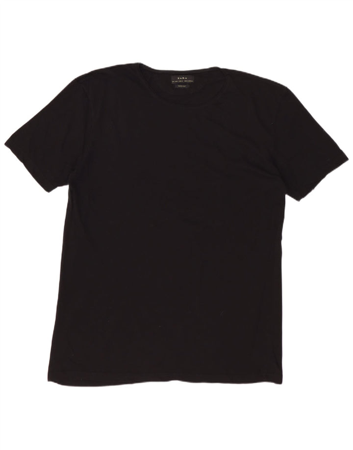 Camiseta masculina ZARA Easy Fit top grande preto