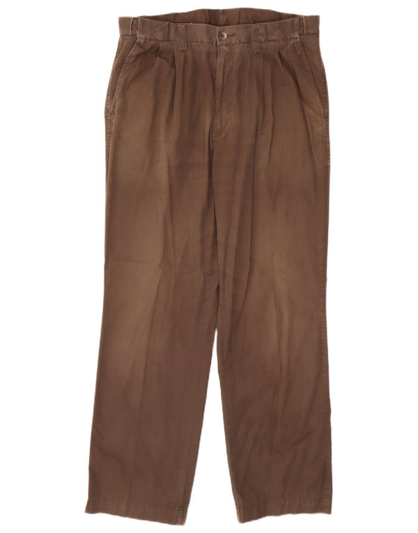 Calça chino feminina Marks & Spencer azul Harbour Pegged W34 L30 marrom