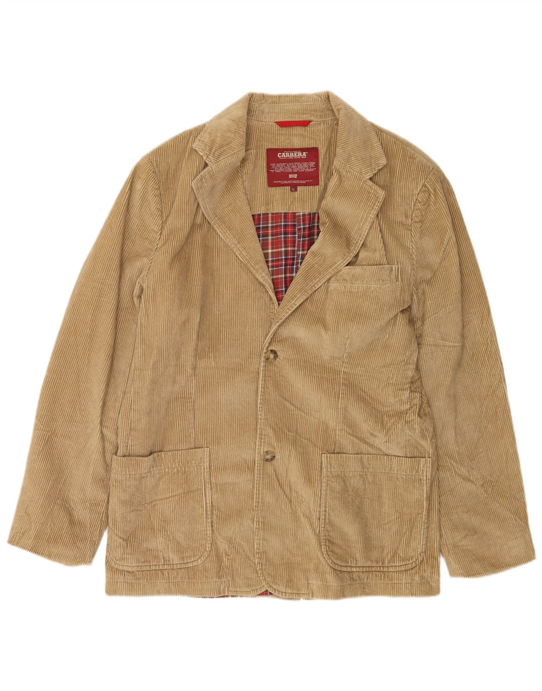 Jaqueta blazer masculina de veludo Carrera com 2 botões Reino Unido 40 grande bege