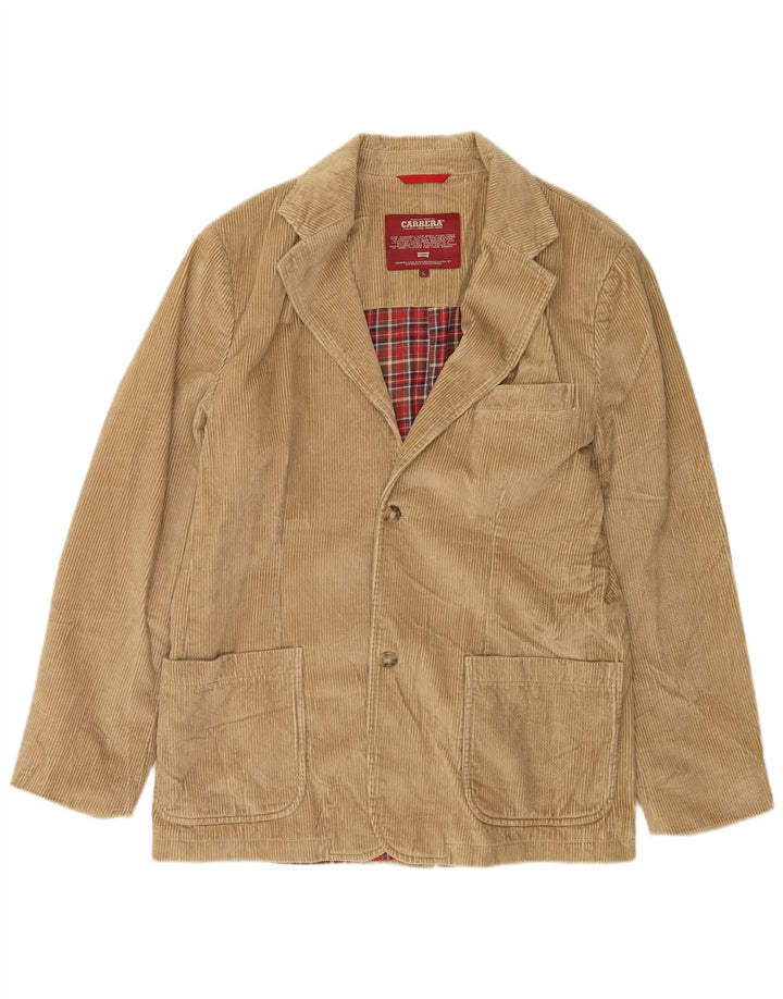 Jaqueta blazer masculina de veludo Carrera com 2 botões Reino Unido 40 grande bege