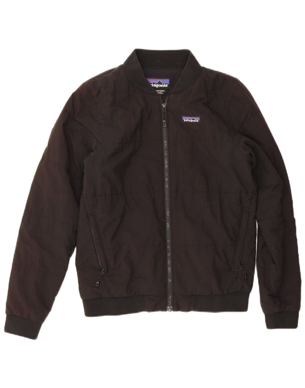 Jaqueta bomber superdimensionada feminina Patagonia UK 10 poliéster preto pequeno
