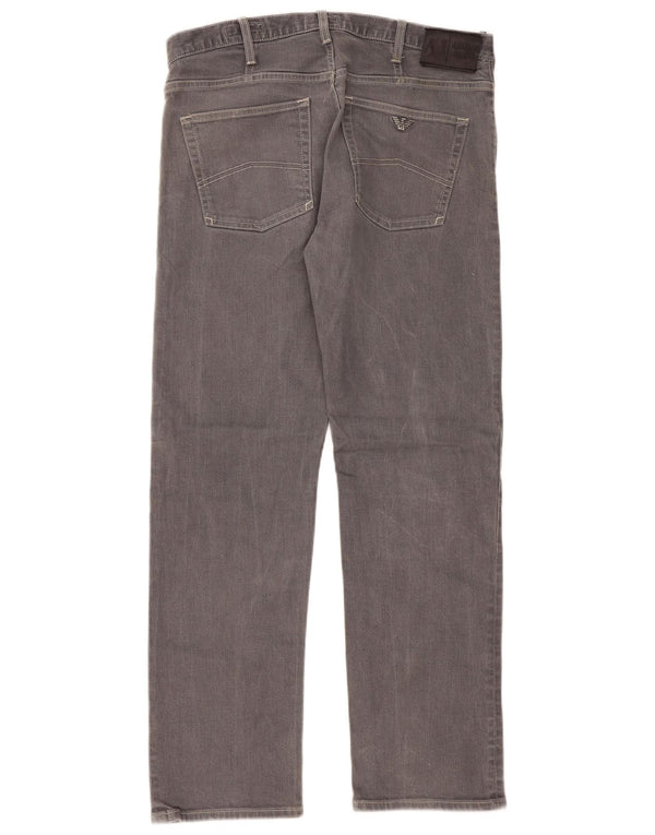 Armani feminino regular reto jeans W34 L32 algodão cinza