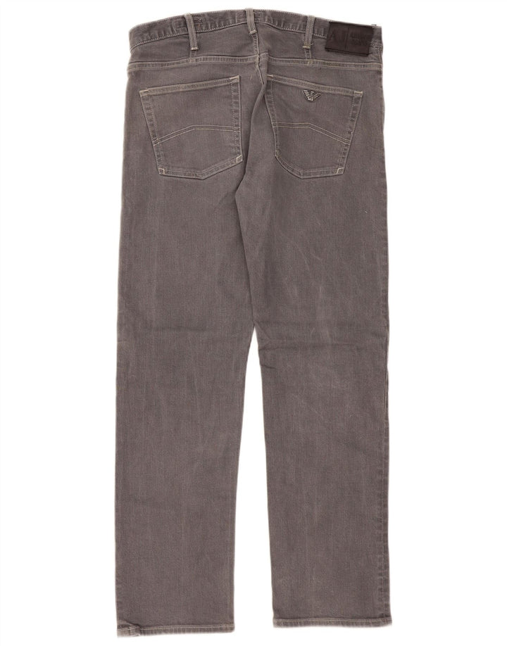 Armani feminino regular reto jeans W34 L32 algodão cinza