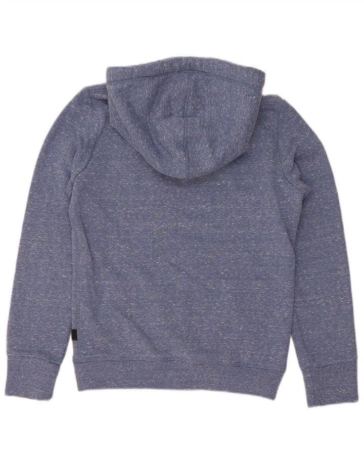 Superdry feminino gráfico moletom com capuz UK 8 pequeno poliéster manchado azul