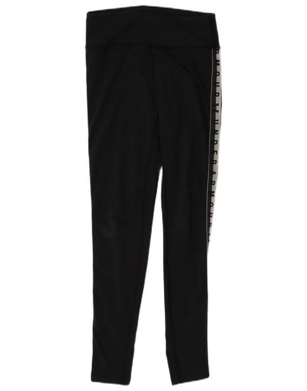 Under Armour Womens Heat Gear Slim Fit Leggings Reino Unido 6 XS Preto Colorblock