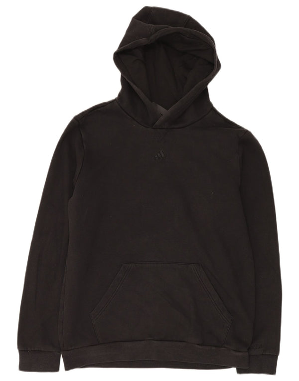 ADIDAS Meninos Hoodie Jumper 15-16 Anos Preto Algodão