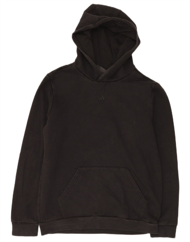 ADIDAS Meninos Hoodie Jumper 15-16 Anos Preto Algodão