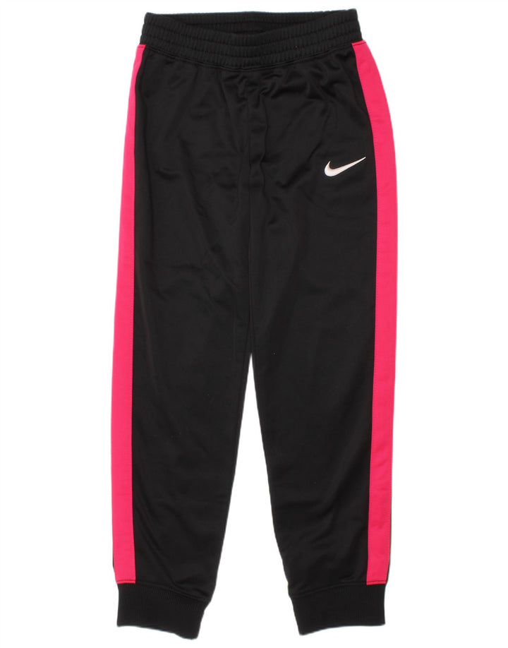 NIKE Meninas Calças de treino Joggers 6-7 anos Grande Preto Colourblock
