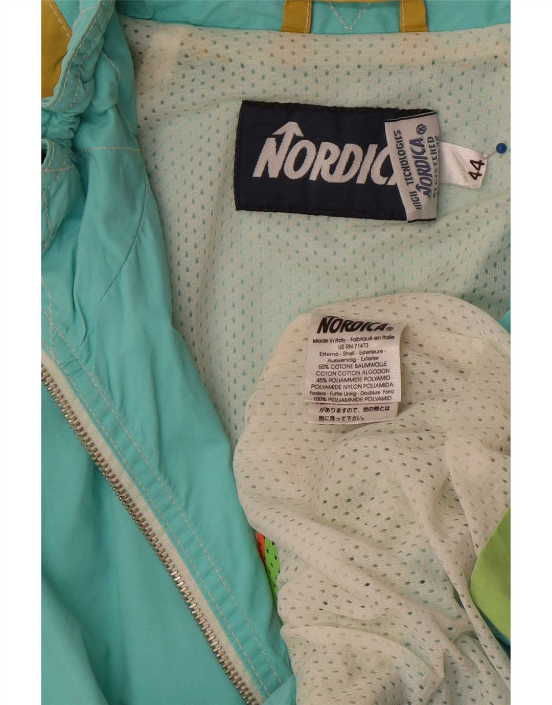 Jaqueta de chuva feminina Nordica IT 44 algodão colorblock médio multicolorido