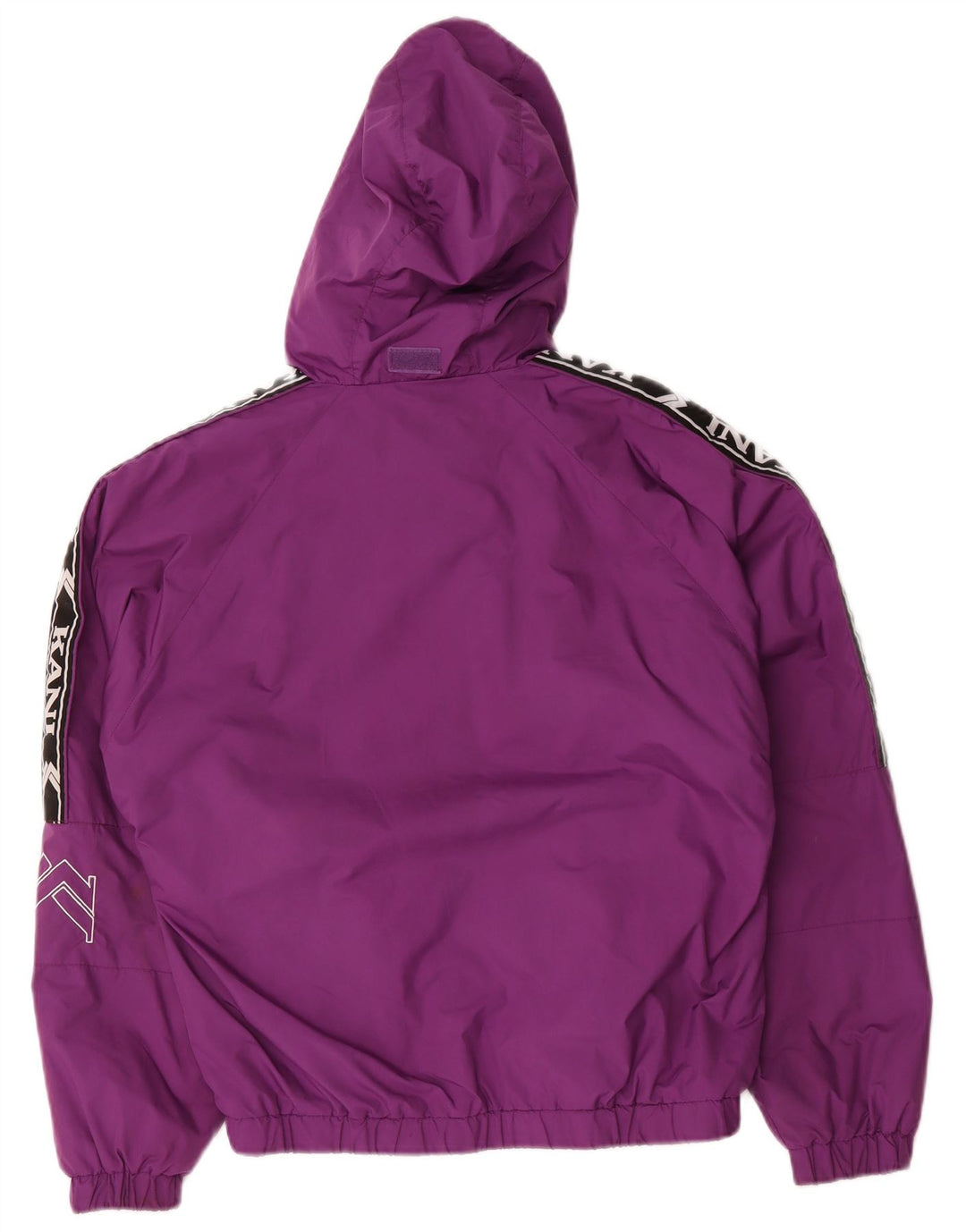 Jaqueta de chuva masculina com capuz gráfico Karl Kani Reino Unido 36 poliéster roxo pequeno