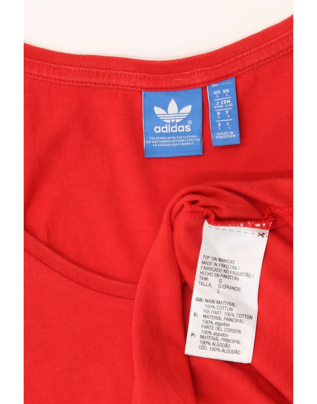 Adidas Mens Graphic Vest Top Grande Algodão Vermelho