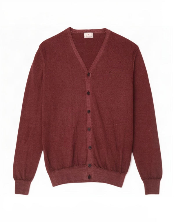 Suéter cardigã masculino Conte of Florence 3XL lã cor de vinho