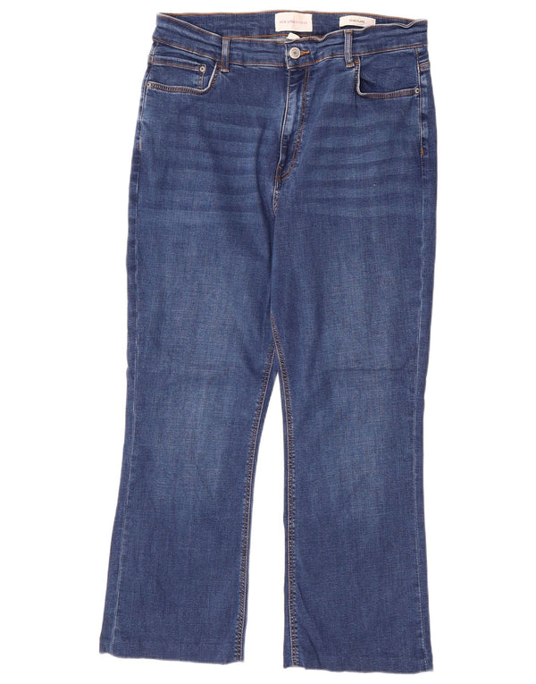 Marks & Spencer Womens Crop Slim Flared Jeans UK 16 Large W32 L25 Blue