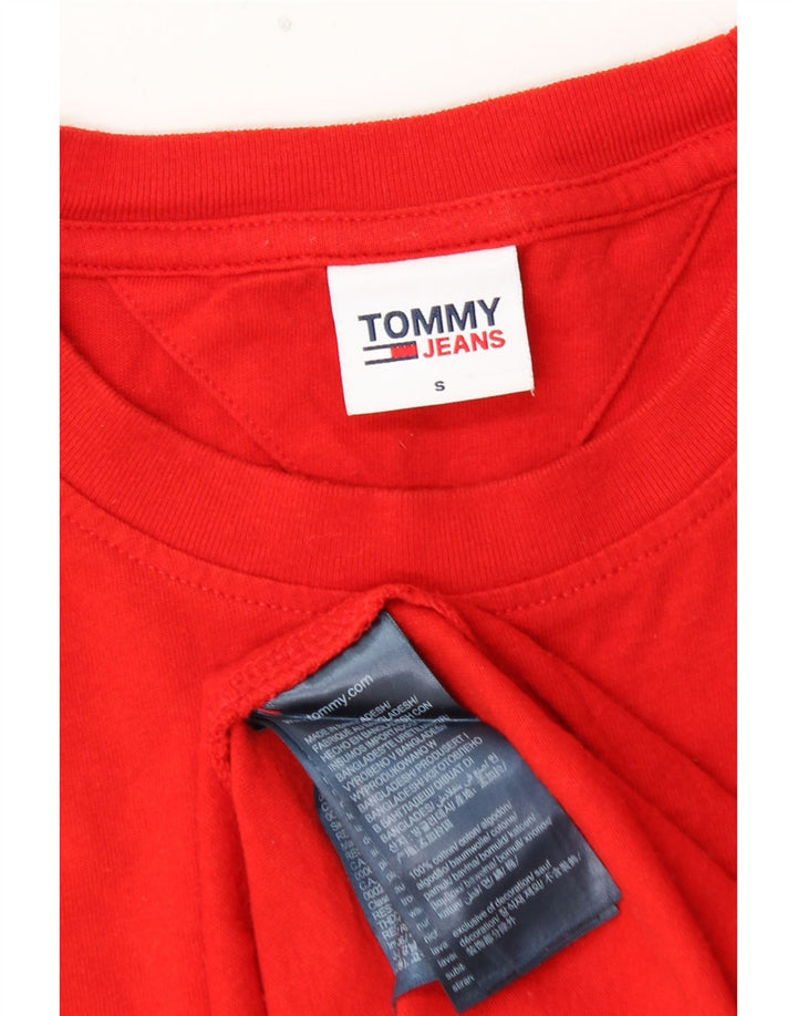 Camiseta masculina TOMMY HILFIGER com estampa gráfica pequena de algodão vermelho