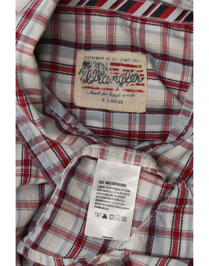 Camisa Wrangler masculina de manga curta XL algodão xadrez multicolorido