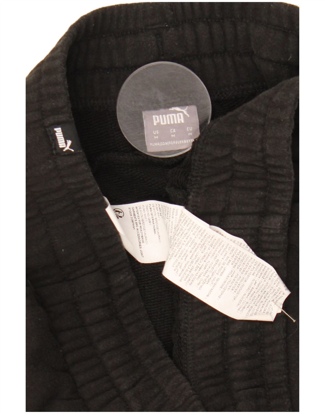 Shorts esportivos masculinos Puma médio preto algodão