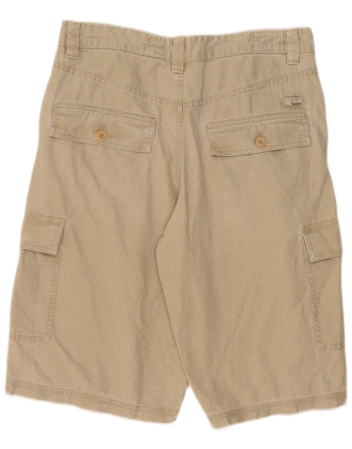 Timberland Mens Cargo Shorts W34 Grande Algodão Bege