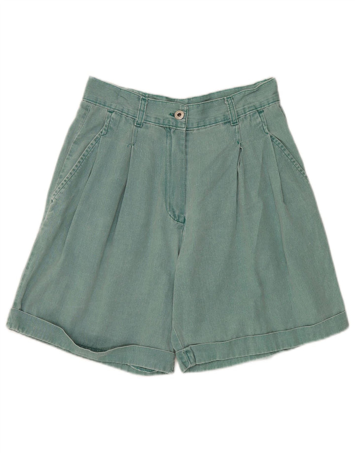Shorts femininos mash com pegged casual IT 46 grande W32 algodão verde