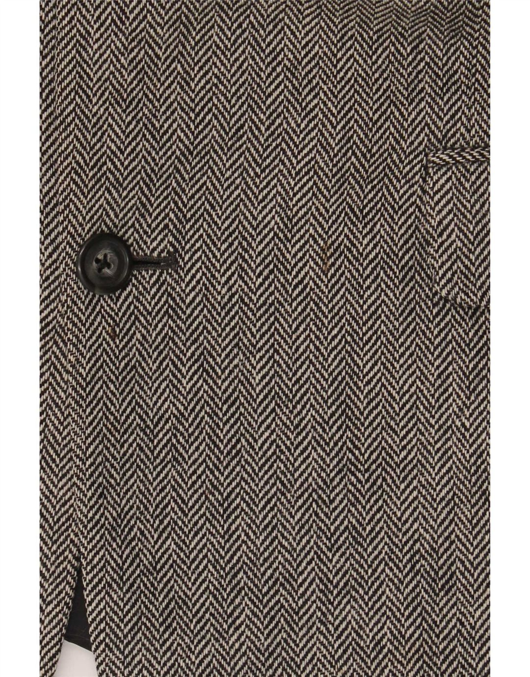 Jaqueta blazer masculina de 2 botões Marks & Spencer Reino Unido 42 grande espinha de peixe cinza