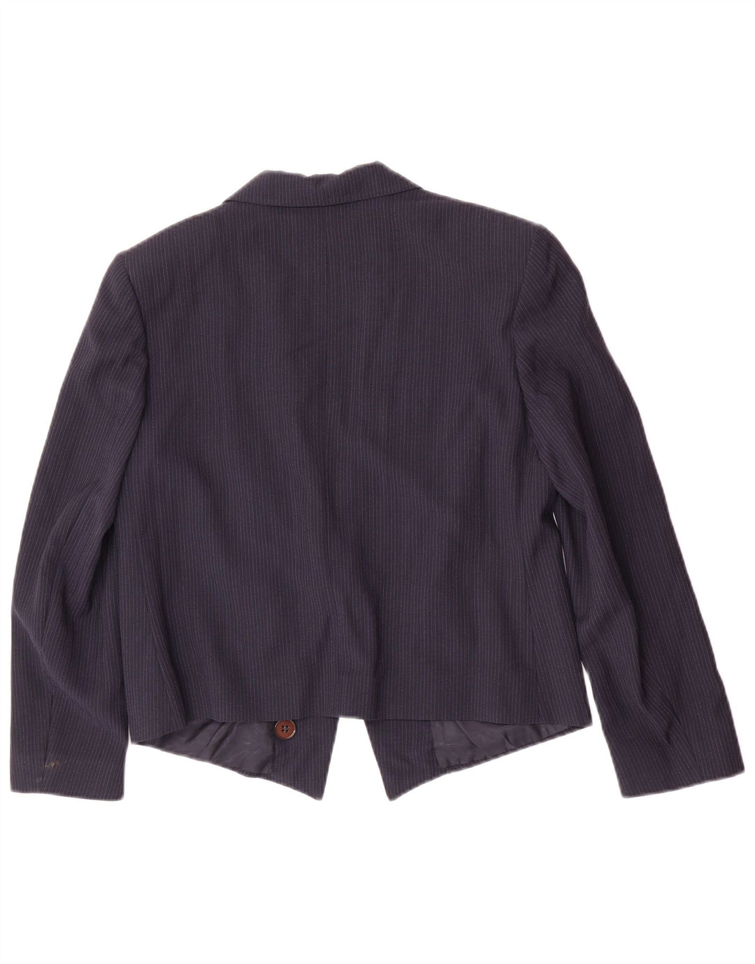 Jaqueta blazer feminina vintage com 1 botão IT 46 risca de giz grande azul marinho