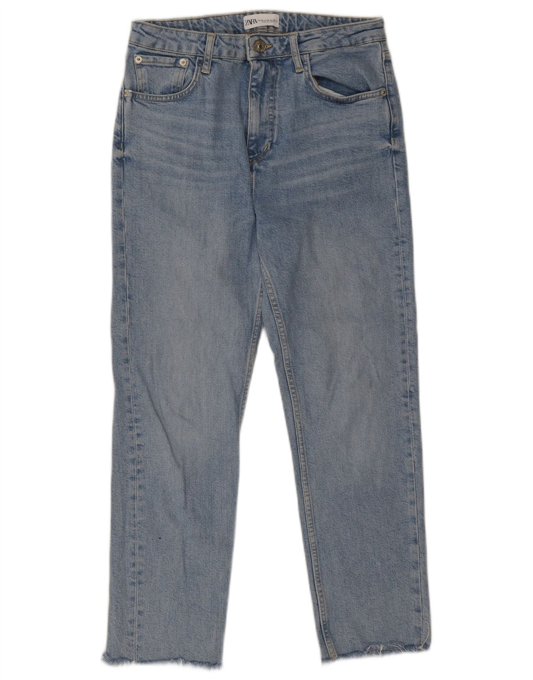 Calça jeans reta feminina Zara EU 40 médio W30 L26 algodão azul