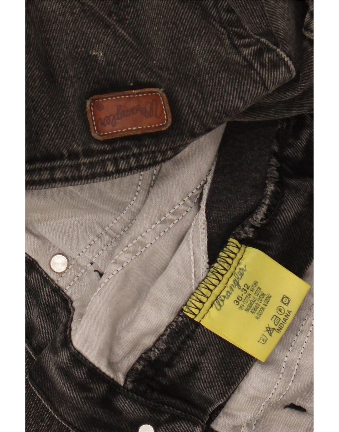 WRANGLER Masculino Indiana Straight Jeans W36 L28 Algodão Preto