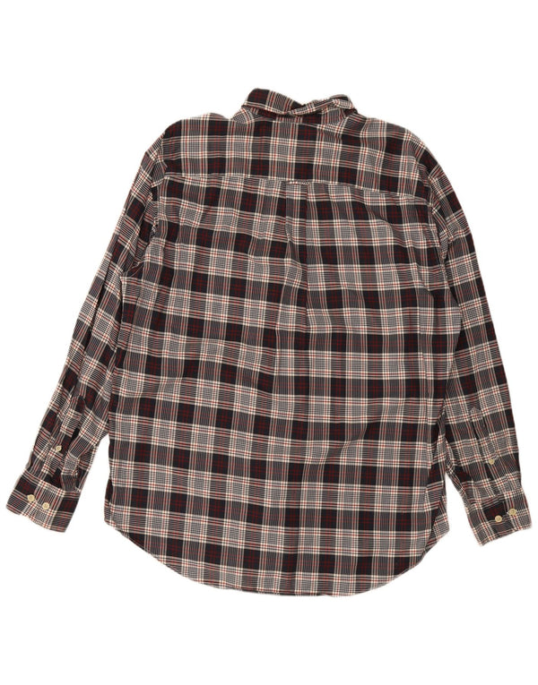 Camisa masculina Nautica Regular Fit grande algodão xadrez azul marinho