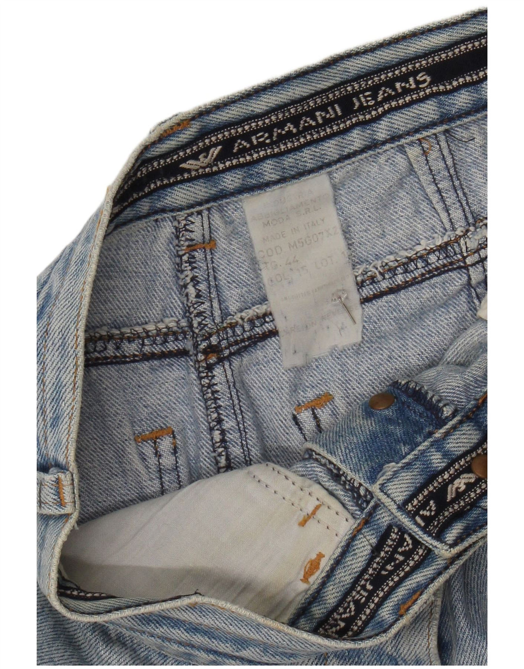 ARMANI Saia jeans feminina de cintura alta IT 44 Médio W24 Azul