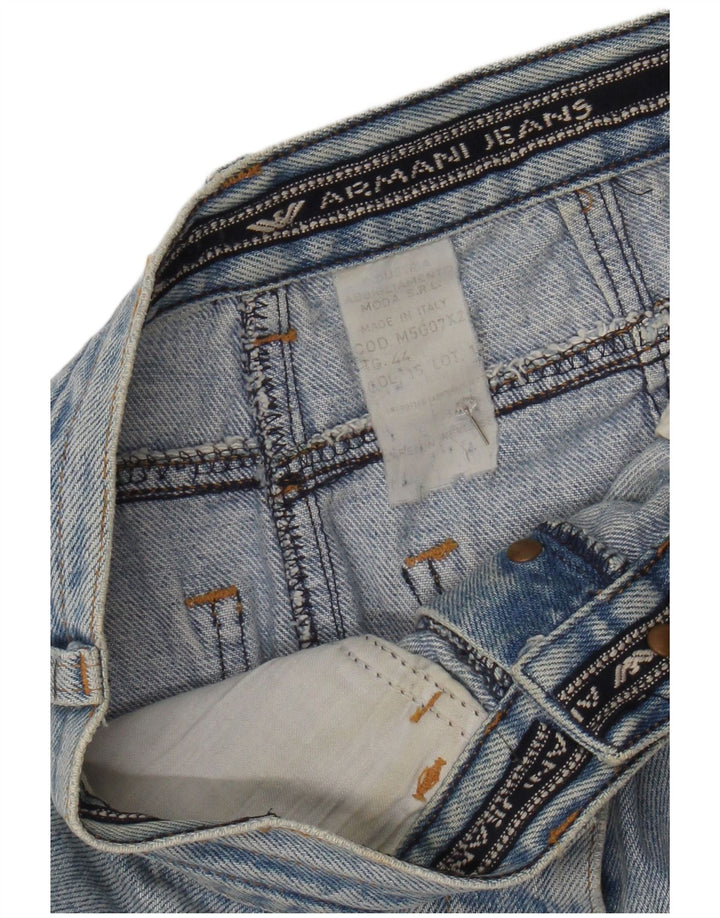 ARMANI Saia jeans feminina de cintura alta IT 44 Médio W24 Azul