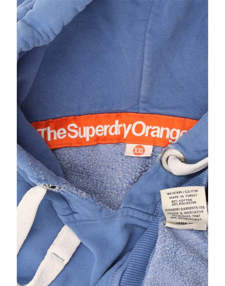 Suéter com capuz masculino Superdry 2XL algodão azul