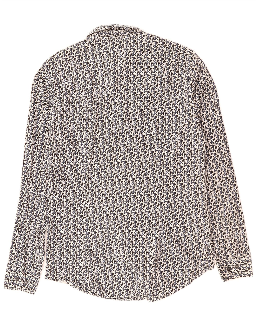 CALVIN KLEIN JEANS Camisa masculina slim fit de algodão geométrico preto médio