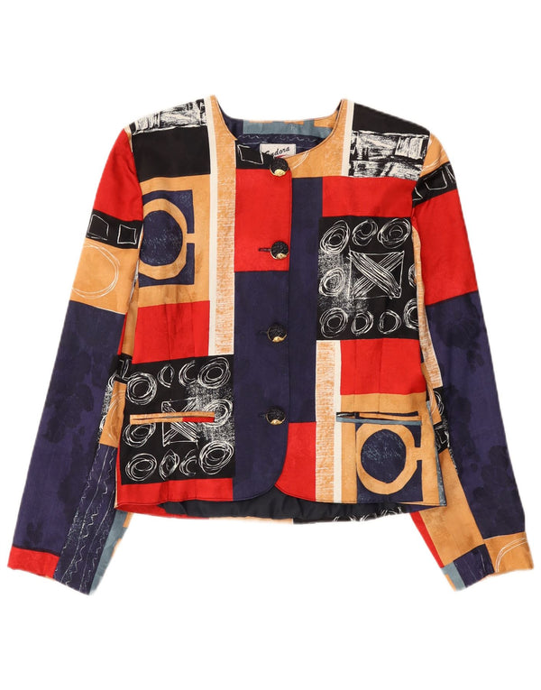 Jaqueta blazer feminina Endora com 4 botões UK 12 patchwork médio multicolorido