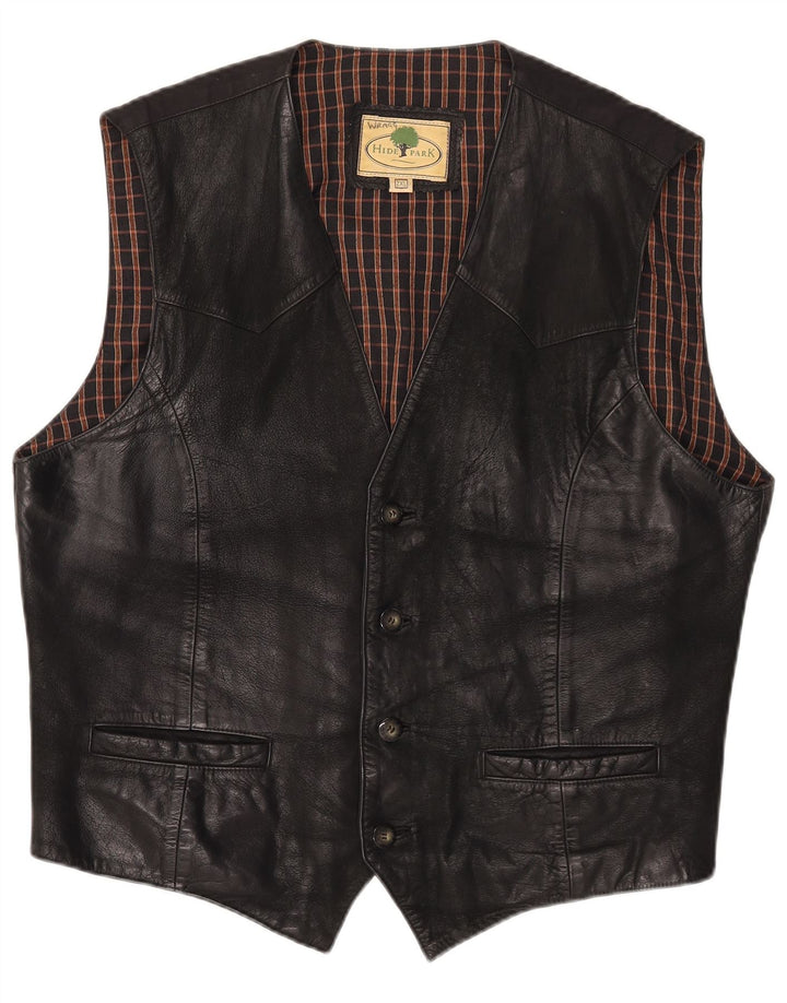 Colete de couro masculino Hidepark 2XL couro preto
