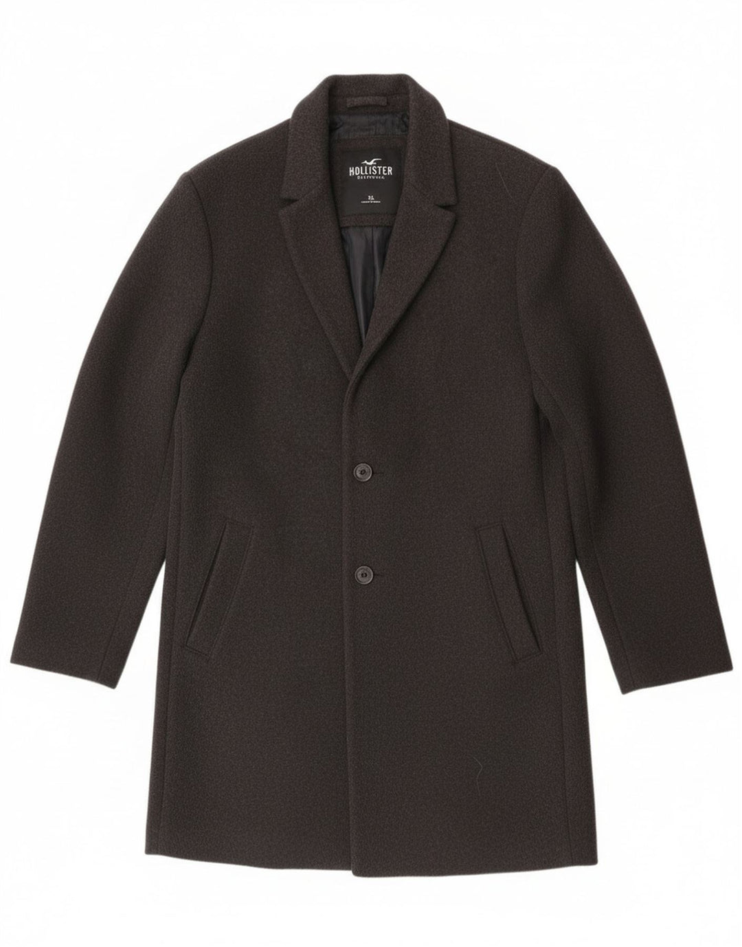 Sobretudo masculino Hollister UK 42 XL poliéster cinza