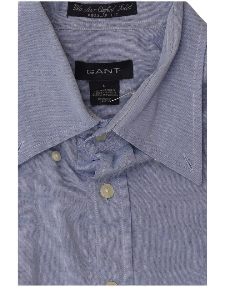 Camisa masculina GANT regular fit grande algodão azul