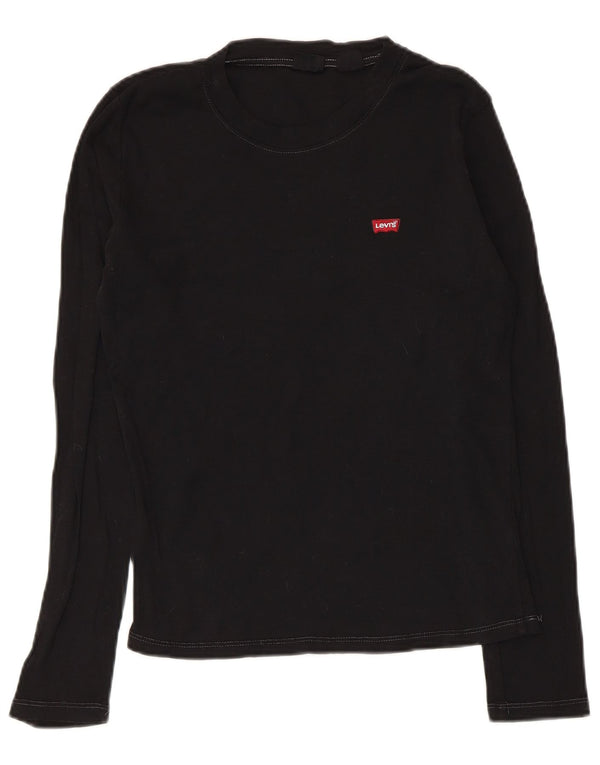 LEVI'S Top feminino de manga comprida UK 10 pequeno preto