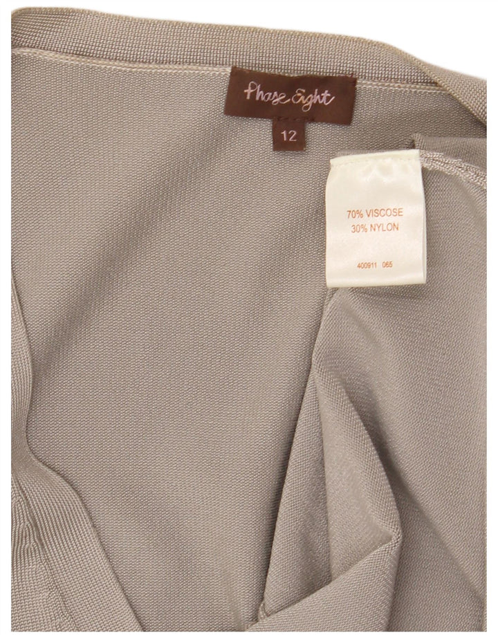 Suéter cardigã feminino PHASE EIGHT manga 3/4 Reino Unido 12 cinza médio