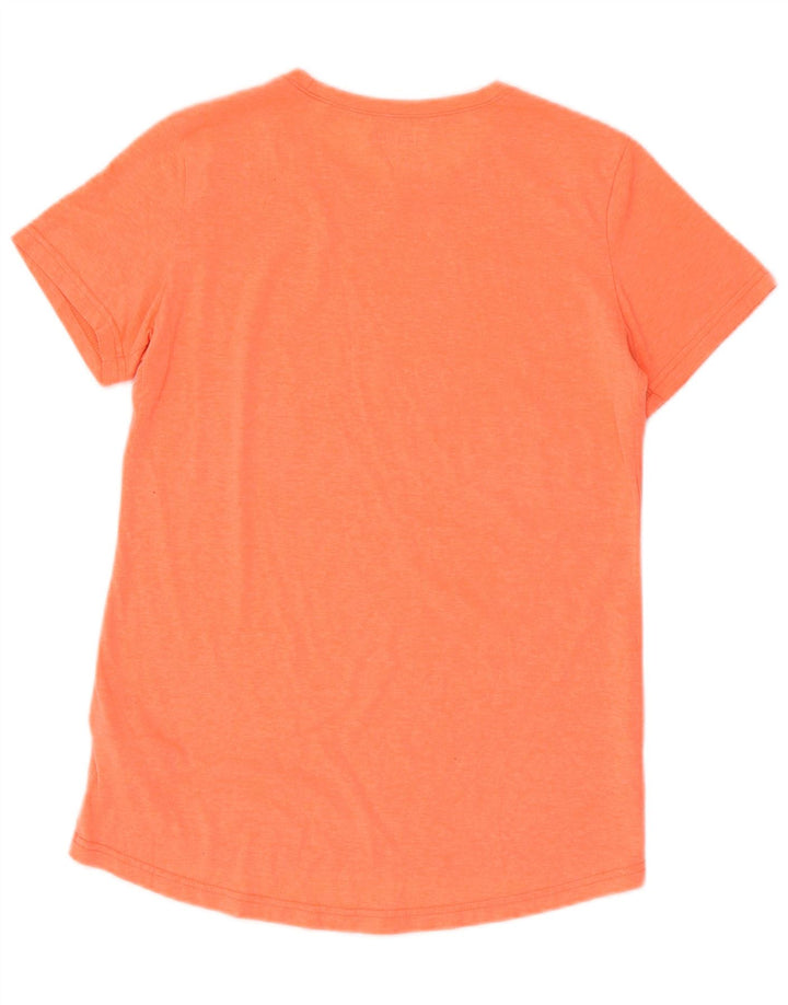 Camiseta feminina REEBOK UK 12 poliéster manchado laranja médio