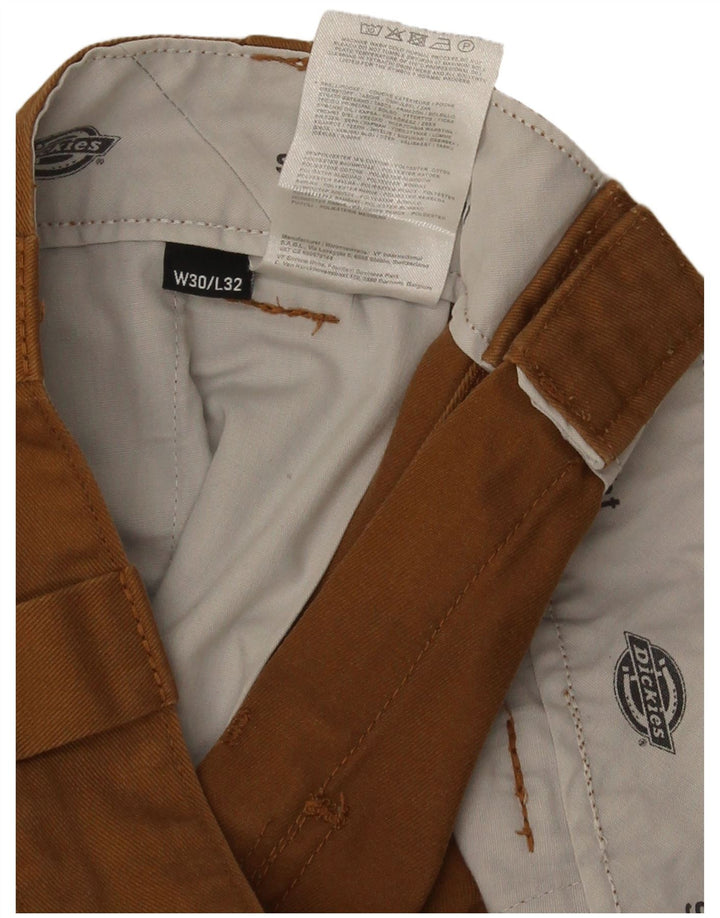 Calças Chino Masculinas Dickies Slim Straight W30 L32 Poliéster Marrom