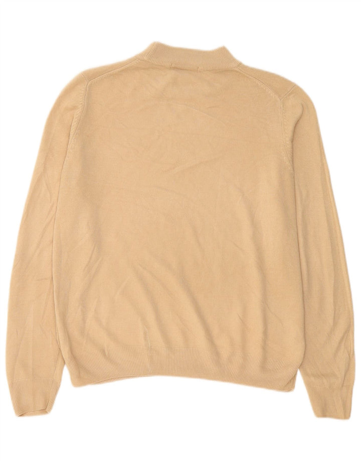 Suéter feminino Marks & Spencer com gola tartaruga Reino Unido 14 grande bege
