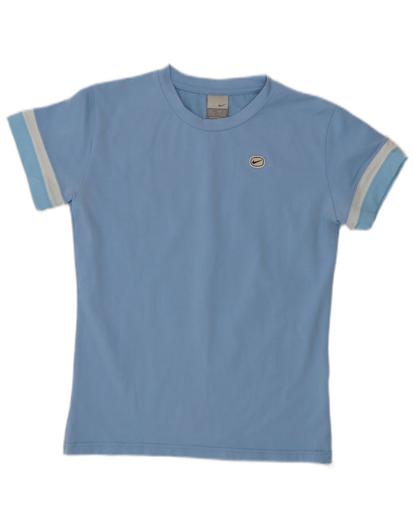 Camiseta feminina Nike UK 14/16 grande bloco colorido azul
