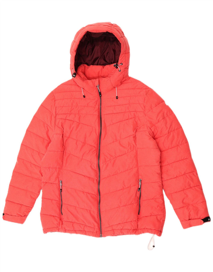 Jaqueta feminina acolchoada com capuz e capuz Killtec UK 18 XL poliéster vermelho