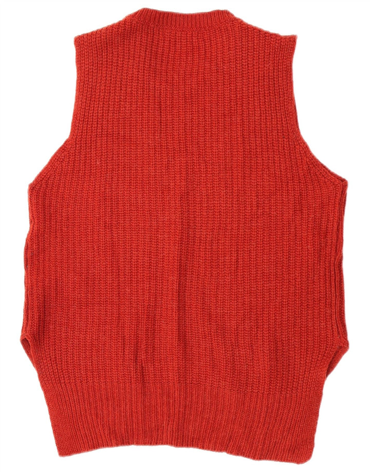 Regata feminina Marks & Spencer com colete Reino Unido 12 acrílico vermelho médio