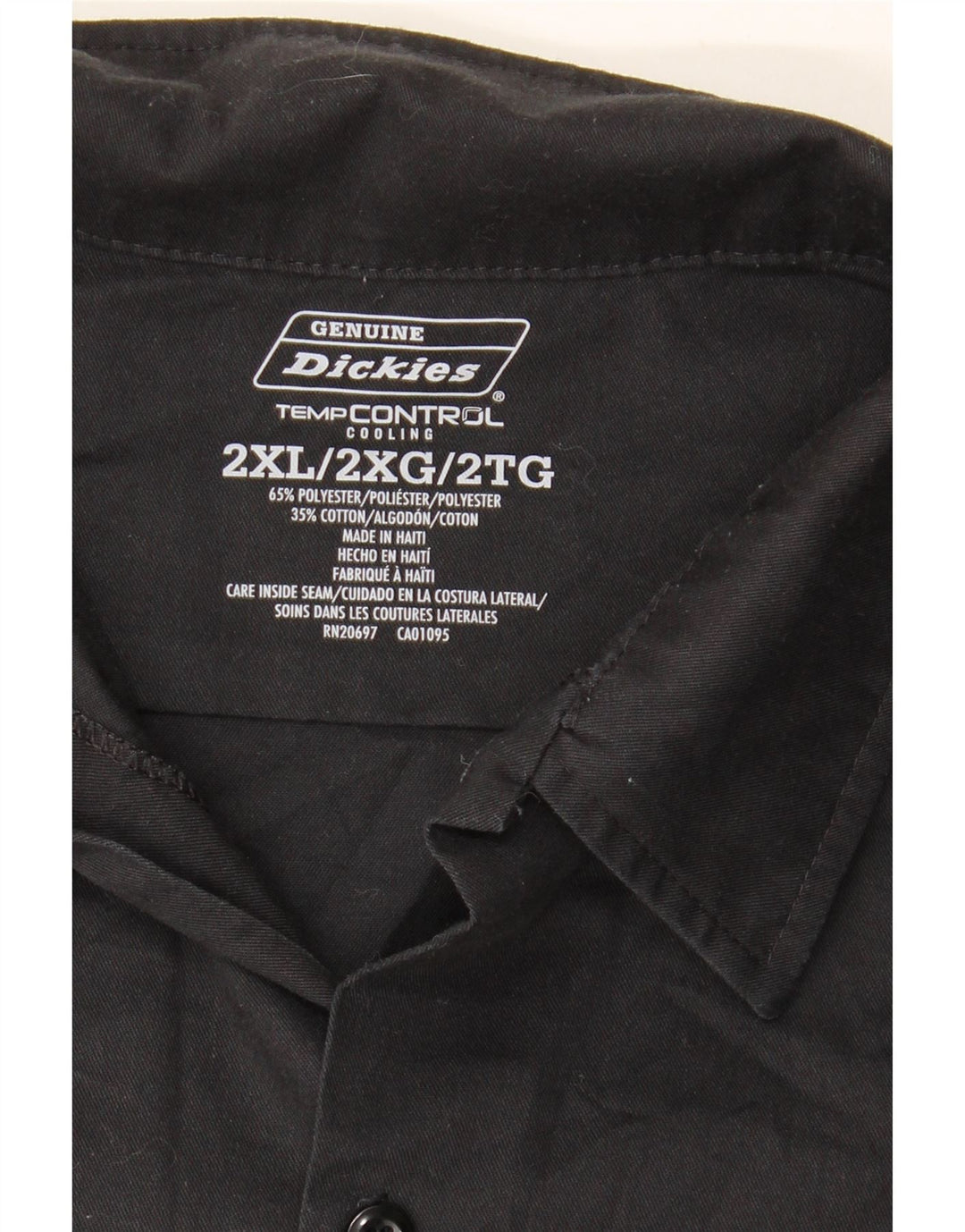 Camisa masculina Dickies 2XL poliéster preto